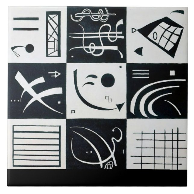 Dreißig, biomorphe Abstraktion - Kandinsky Fliese (Vorderseite)