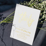 dreißig | Chic Foil Script 30. Geburtstag Party Folieneinladung<br><div class="desc">Feiern Sie Ihren besonderen Tag mit dieser stilvollen 30. Geburtstag Party-Einladung. Dieses Design zeichnet sich durch eine schicke Schrift "Dreißig" mit einem sauberen Layout aus. Sie können die Briefmarke der reellen Folie wählen (Gold,  Silber,  Rose Gold). Weitere Designs und Party-Zubehör sind in meinem Shop BaraBomDesign erhältlich.</div>