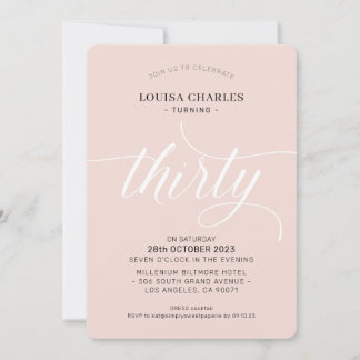 Dreißig elegante Geburtstags-Chic-Drehbuch rot Ros Einladung