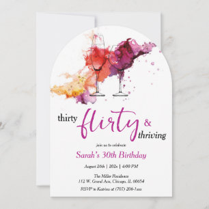 Dreißig, Flirtend & Erfolgreich Geburtstag Einladung