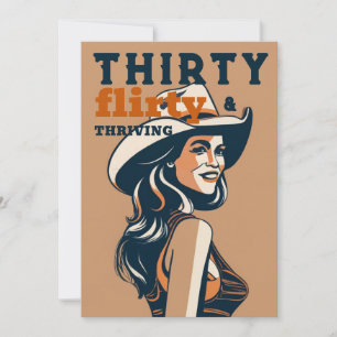 Dreißig Flirtend und Erfolgreich Western Retro 30. Einladung