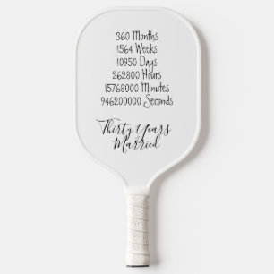 Dreißig Jahre Hochzeitstag 30. Hochzeit Spaß-Spiel Pickleball Schläger