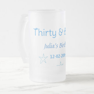 dreißig und Bier Blaue spanische Geburtstagsname  Mattglas Bierglas