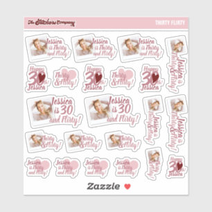 Dreißig- und Kokette Geburtstagskartelle   Dreißig Aufkleber