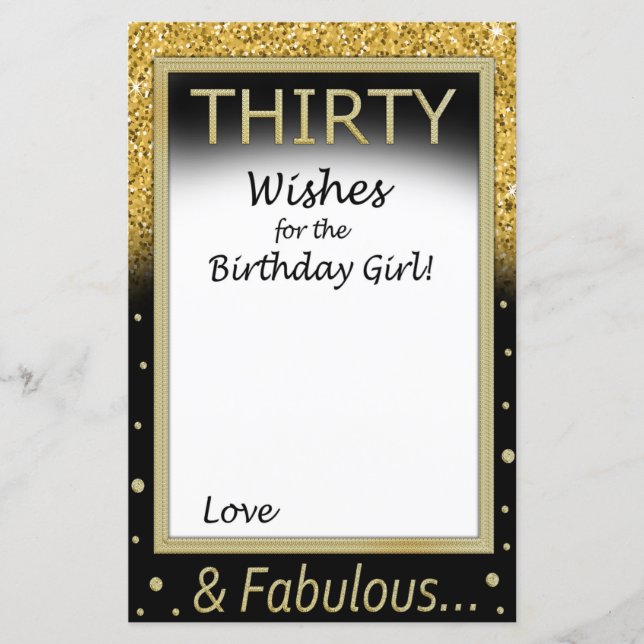 Dreißig Wünsche für das Geburtstagsmädchen (Vorderseite)