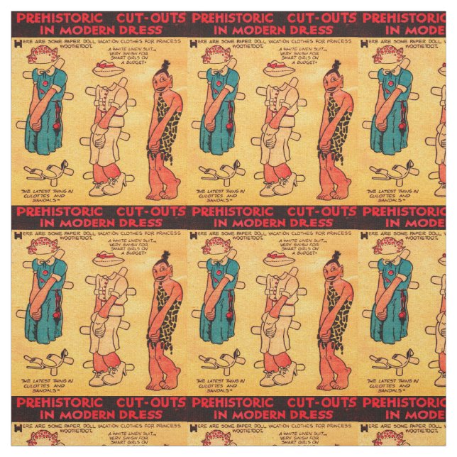 Dreißigerjahre Comicstreifenpapier-Puppe Stoff (Muster)