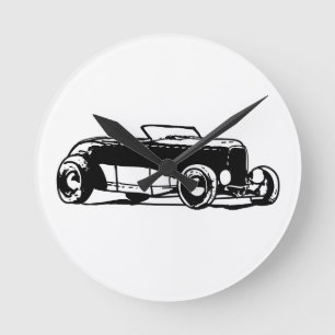 Dreißigerjahre Hotrod Runde Wanduhr