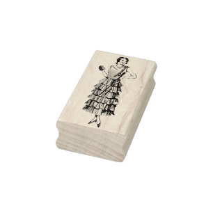 Dreißigerjahre Mode-Modell-Gummikunst-Briefmarke Gummistempel