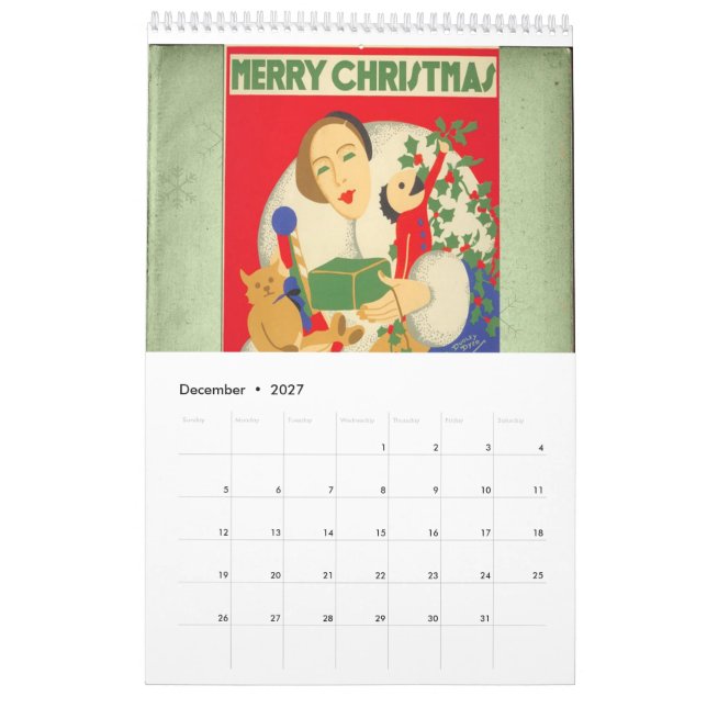 Dreißigerjahre Wandkalender (Dez 2027)