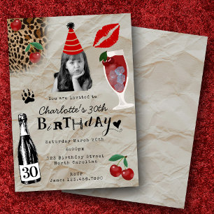 Dreißigster 30. Geburtstag Benutzerdefiniertes Fot Einladung