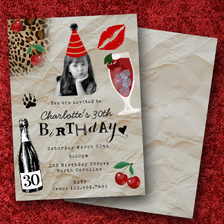 Dreißigster 30. Geburtstag Benutzerdefiniertes Fot Einladung
