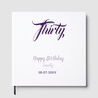 Dreißigster Geburtstag 30. lila Pastell Name Datum Gästebuch