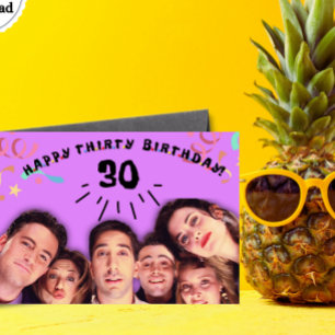 Dreißigster Geburtstag, Lustige Freunde Geburtstag Dankeskarte
