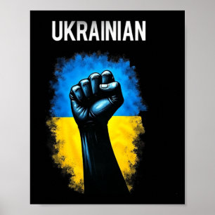Dreizack-Symbol der ukrainischen Armee-Flagge Powe Poster