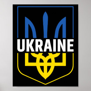 Dreizack-Wappen der Ukraine Trident Stolz Ukrainis Poster