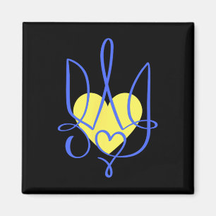 Dreizack-Wappen Ukraine Geschenk Herz Magnet
