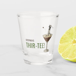 Dreizehn Golf-Themen-Martini-Cocktail-Geburtstag Schnapsglas