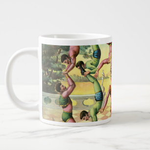 Dreizehn Männer bei Akrobatik Jumbo-Tasse