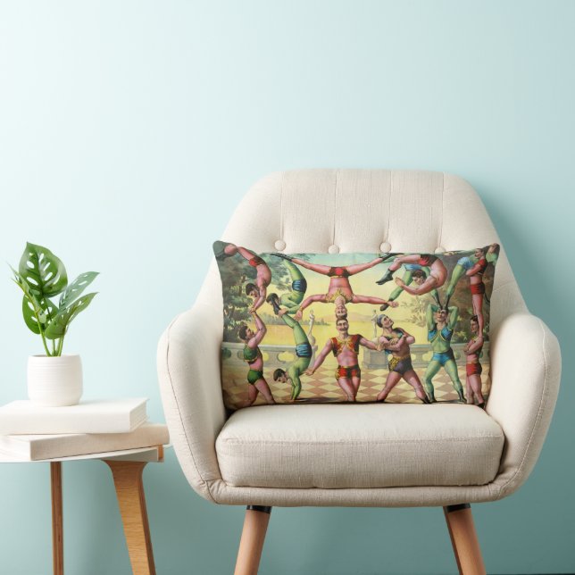 Dreizehn Männer machen Akrobatik Lendenkissen (Stuhl )