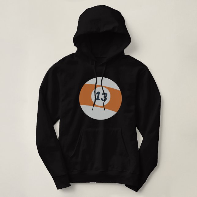 Dreizehn Team Nummer 13 Lucky Orange Ball Billiard Hoodie (Design vorne)