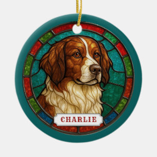 Drentse Patrijshond Hund Keramik-Kreis-Ornament Keramik Ornament