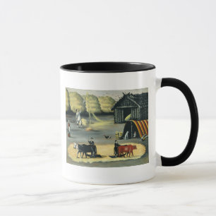 Dreschen des Bodens in einem georgischen Land Tasse