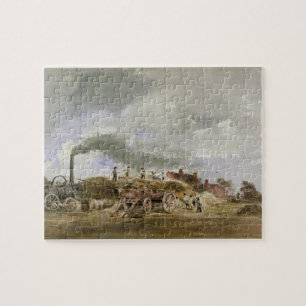 Dreschender Mais (Bleistift u. w/c auf Papier) Puzzle