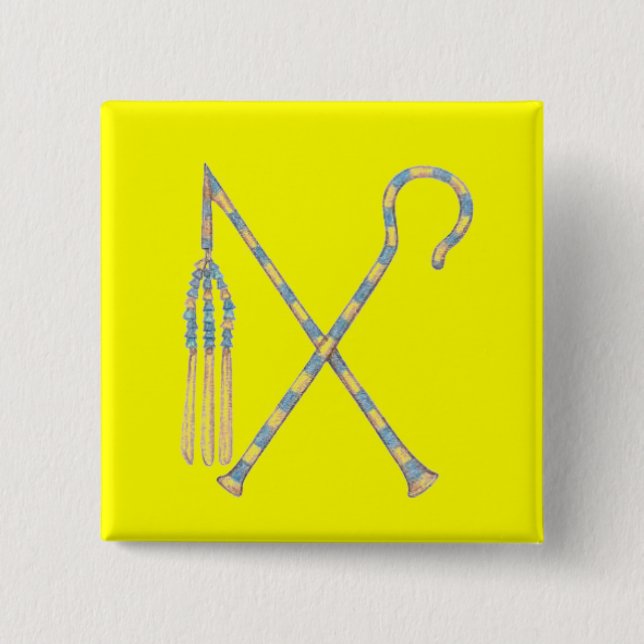 Dreschflegel und Haken Button (Vorderseite)