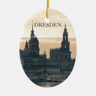Dresden am Sonnenuntergang Keramikornament