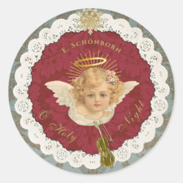 Dresden Blonde Angel Round Sticker Siegel