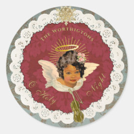 Dresden Bronze Angel Round Sticker Siegel