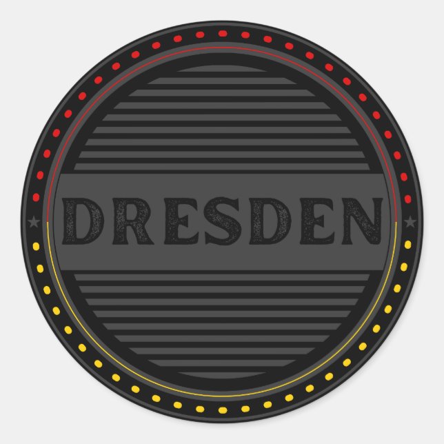 Dresden City Pride Emblem – Deutsche Identität Runder Aufkleber (Vorderseite)