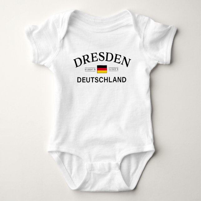 Dresden Deutschland Coordinates German Baby Strampler (Vorderseite)