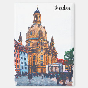 Dresden Deutschland Frauenkirche Stadtansicht Magnet