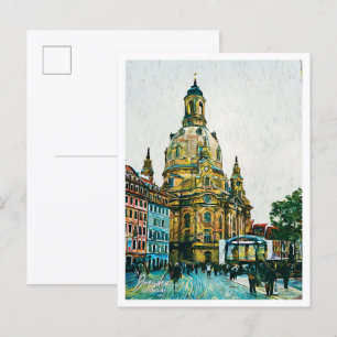 Dresden Deutschland Schöne Öl Paint City Landschaf Postkarte