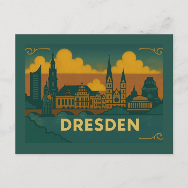 Dresden Deutschland Städtische Kunst Postkarte (Vorderseite)