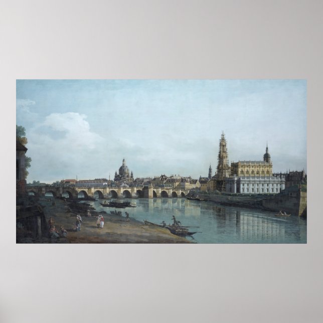 Dresden Elbufer Vedute - Canaletto - Bellotto Poster (Vorne)