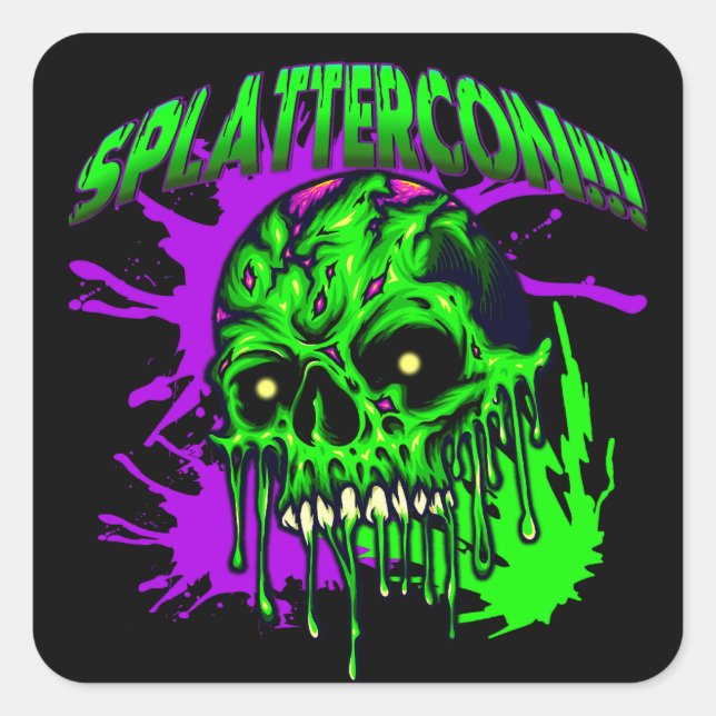 Dresden Fans SplatterCon Quadratischer Aufkleber (Vorderseite)