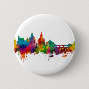 Dresden Germany Skyline Button
