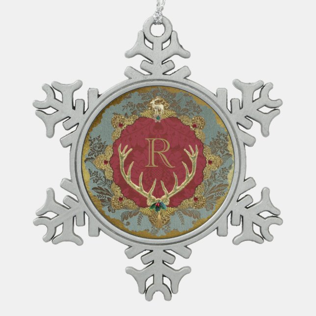 Dresden 'Lordly' Snowflake Rahmen Ornament (Vorderseite)