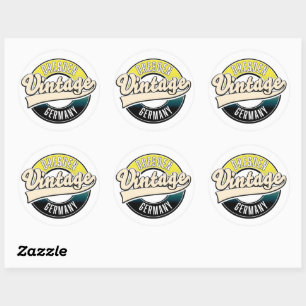 Dresden Vintage Style Logo Runder Aufkleber