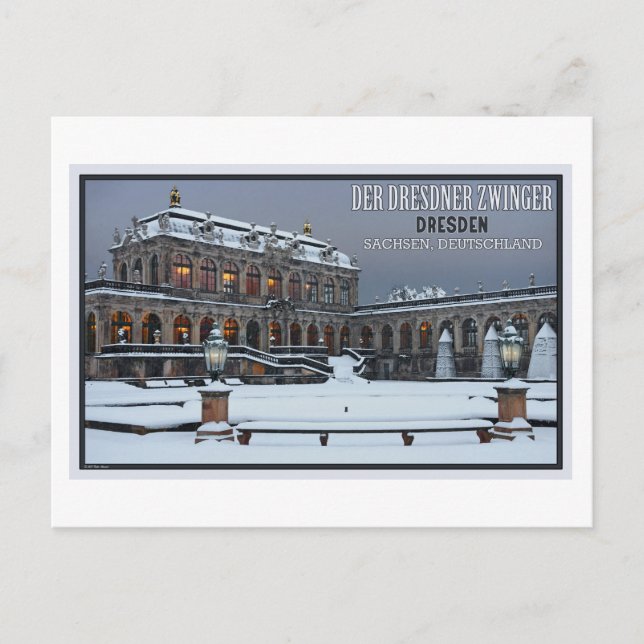 Dresden - Zwinger Palace Winter LS Postkarte (Vorderseite)