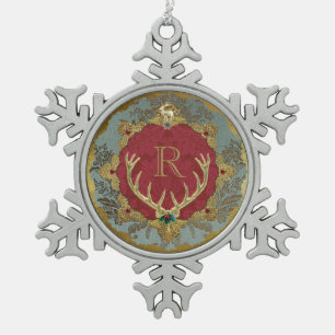 Dresdner "Herrschaftlicher" Schneeflockenrahmen-Sc Schneeflocken Zinn-Ornament