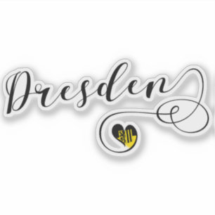 Dresdner Herzenflagge Aufkleber