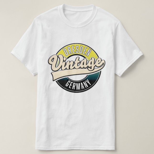 Dresdner Logo im Vintagen Stil T-Shirt (Design vorne)