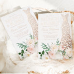 Dress & Blume Brunch & Bubbly Brautparty Folieneinladung<br><div class="desc">Dress & Blume Brunch & Bubbly Brautparty oder Foil Einladung Rose Gold Dress Blush & Elfenbeinbläschen Brautparty Brunch & Bubbly Foil Einladung Weitere Einladungen in unserem Nest- und Nestladen</div>