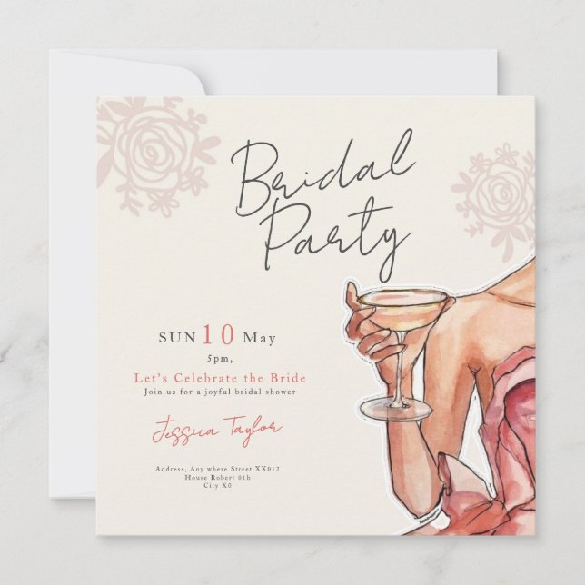 Dress bridal shower party cheers invitation einladung (Vorderseite)