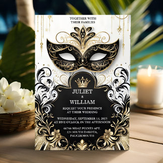 Dress Code Prom Kostümmasquerade Ball Hochzeit Einladung