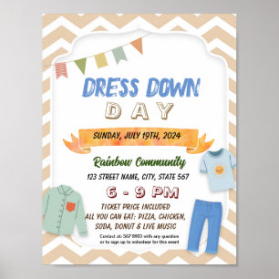Dress down Day Event Flyer Plakatvorlage Poster