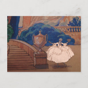 Dress Fashion Plate ~ Art Deco Französisch Vintag Postkarte